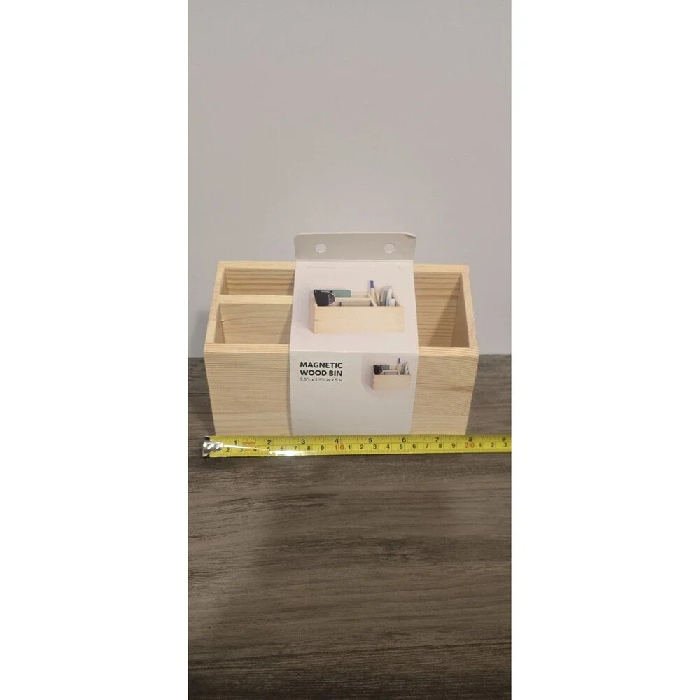U Brands Large Magnetic Locker Storage Wood Bin 7.5